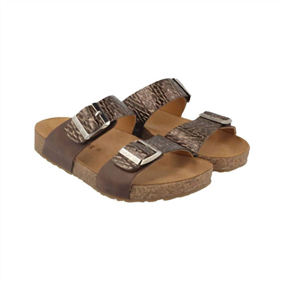 NEW HAFLINGER women's andrea casual sandals in brown metallic